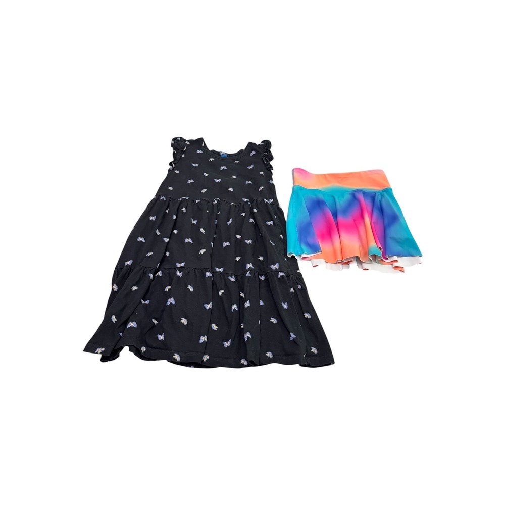 Old Navy Girls Butterfly Dress and Tie Dye Active Skort Bundle Size L 10/12